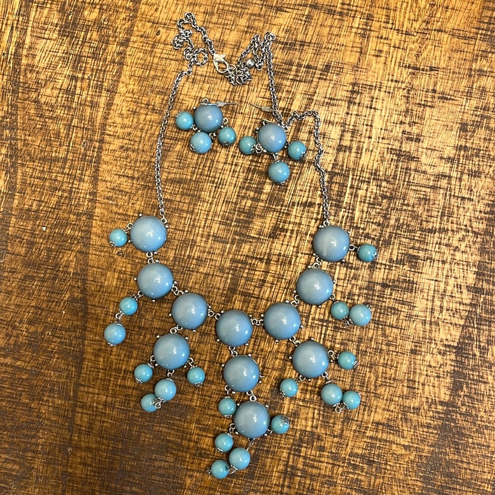 Turquoise bubble necklace & earrings